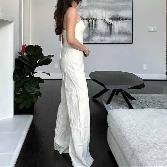NWT Alexis Rohani Halter Jumpsuit New Size medium. Elegant Cream Jumpsuit - Picture 3 of 11